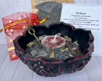 Witch Hekate Black Salt Bowl, Hekate Offering Bowl, Witchcraft Ritual, Offering Bowl, Altar Bowl, Wicca Kit, Protection Magick, Hekate Altar