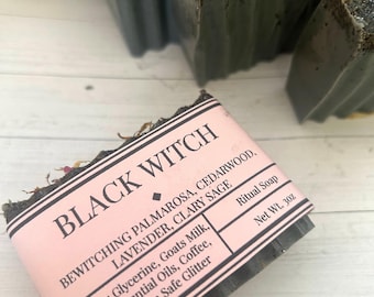 Sabonete Artesanal Black Witch: Palmarosa, Cedro e Lavanda