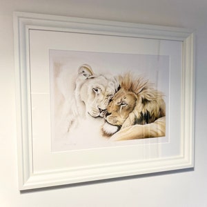 drawing unframed Large African Lion totem animal art print