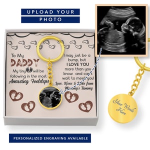 Papa zu sein Schlüsselbund Geschenk, erste Zeit Papa Vatertag Nachricht Karte mit Dog Tag Schlüsselbund, Neugeborenen Baby Schlüsselbund, neues Papa Geschenk von Frau