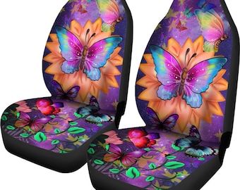 Butterfly Galaxy Front Car Seat Covers Gift, Custom Car Seats