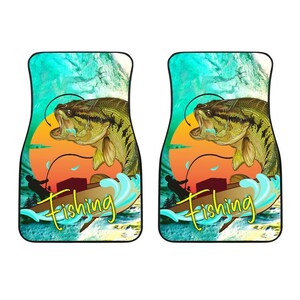 Vissen op boot - Universele voor- en achterkant automatten cadeau (set van 2 of 4) - cadeau voor haar of hem, kerstcadeau, verjaardagscadeau