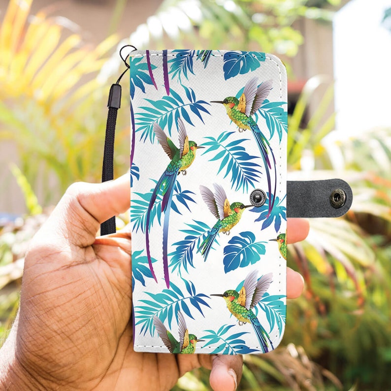 Hummingbird Phone Wallet Case, Hummingbird Lover Gift Idea, Card Case