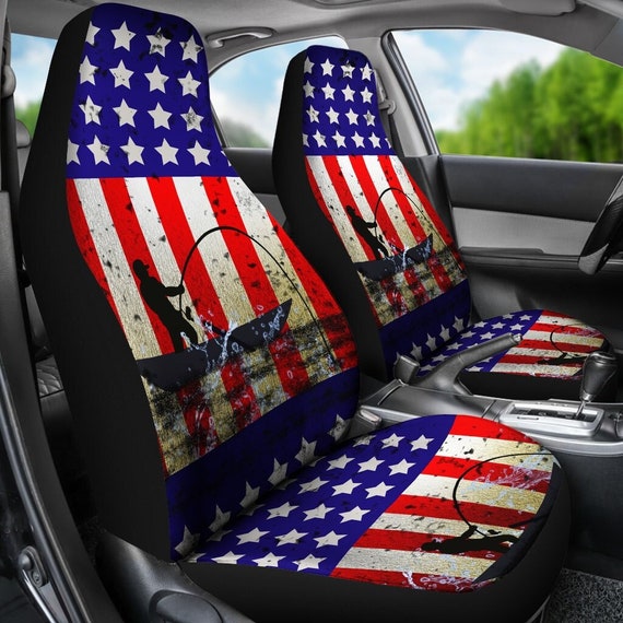 Fishing Boat Big Fish Front Car Seat Covers Gift, Custom Car Seats, Pair of  Covers, Car Seat Print Set of 2 