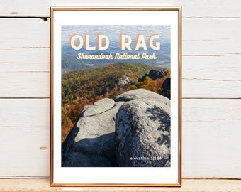 Old Rag Mountain Printable / Shenandoah National Park / Instant Digital Download / Wall Art Poster