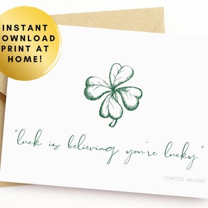 St. Patrick&#39;s Day Greeting Card / Print at Home Digital Download