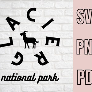 Gletscher Nationalpark SVG Clip Art Grafik / Instant Download