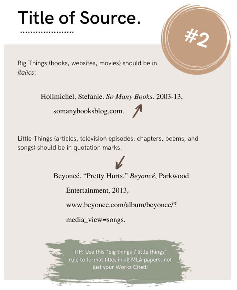 MLA Format Works Cited Teacher Student Guide / Formatting Example ...