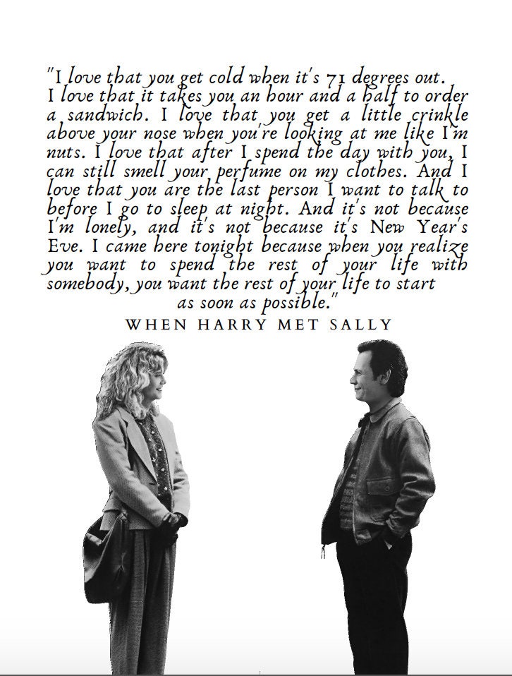 When Harry Met Sally Quotes / Digital Download Printables / 6 Unique ...