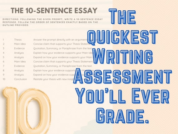 The 10 Sentence Essay Printable | Etsy
