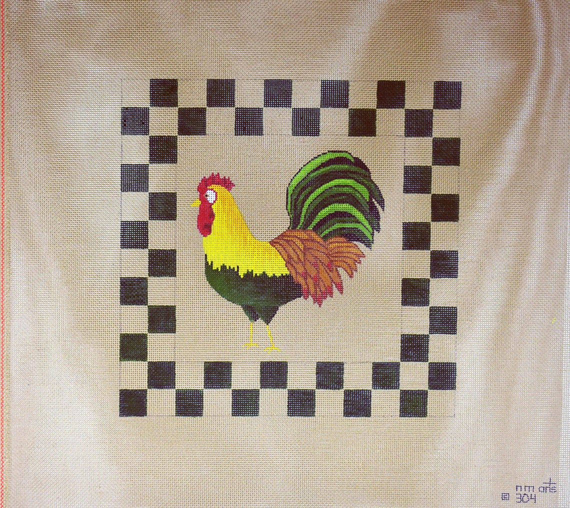 Rooster NM Arts hand painted needlepoint canvas Etsy