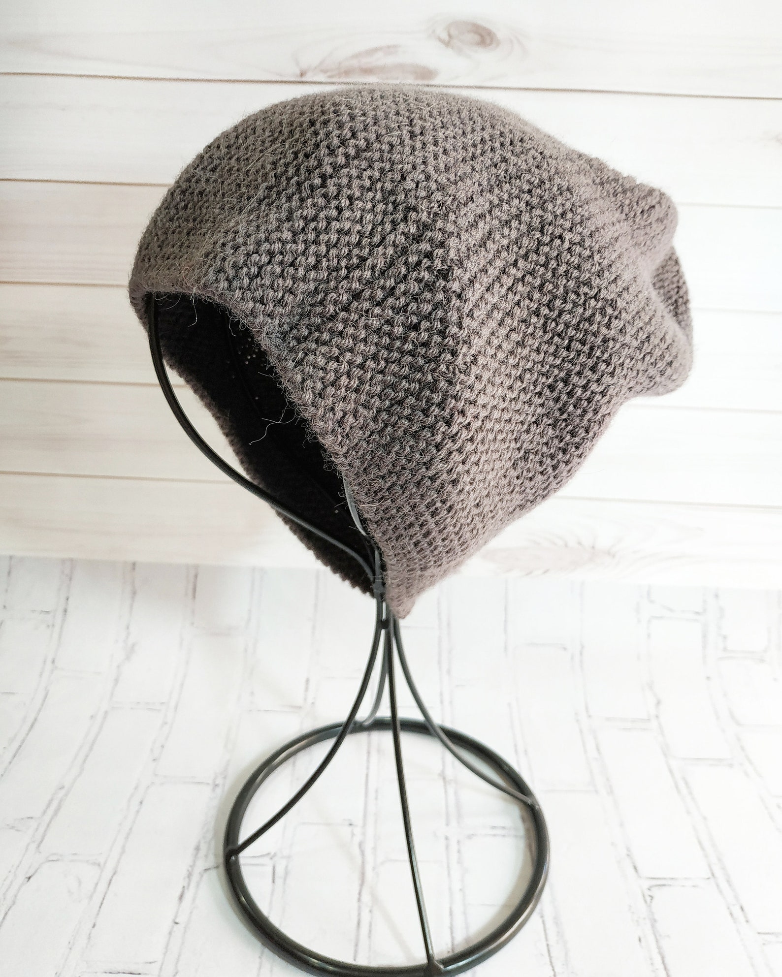 Women's Winter Hat / Dark brown hat / Wool brown hat / Etsy