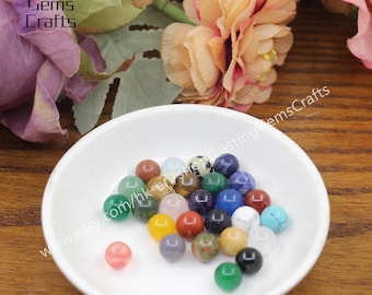 10mm Natural Gemstones Mini Crystal Sphere,Reiki Healing Crystal Balls Decor Pocket stone,Meditation Stone,Round Ball,No Hole Sphere Beads