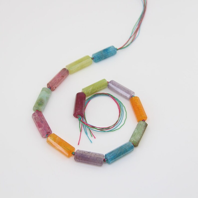 Natural Agate Faceted Cylinder Shaped,Mixed colors Dragon Vein Agate Nugget,Used for Pendant Necklaces Bracelet Earring Ring Jewelry Making