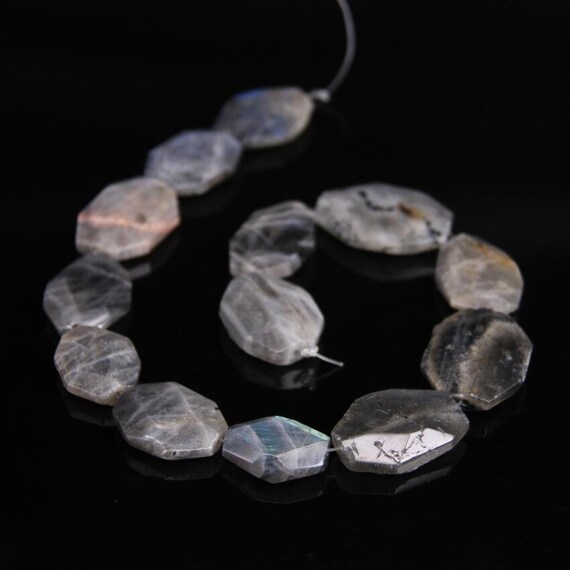 Natural Flash Labradorite Faceted Slab Beads Strand,High Quality Labradorite Gemstone Cut Slice Beads Necklaces Jewelry