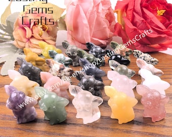 1.3inch Crystal Pig,Hand Carved Gemstone Home Decoration,Healling Crystal Mini Animal Statue