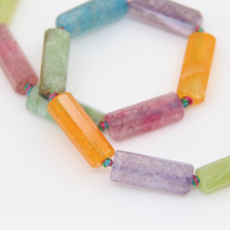 Natural Agate Faceted Cylinder Shaped,Mixed colors Dragon Vein Agate Nugget,Used for Pendant Necklaces Bracelet Earring Ring Jewelry Making