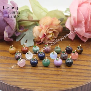 15mm Mini Crystal Cute Exquisite Apple Pendant Jewelry,Small Apple Chakra Gemstone Necklace,For Home/Office Decoration Personalized Gifts