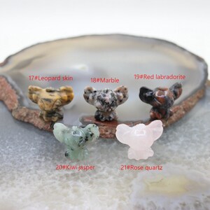 1.2 Inches Natural Stone Stitch Statue,Hand Carved Gemstone Animal Figurine Home Decor Crafts,Healing Crystal Cartoon Mini Sculpture Gifts image 7