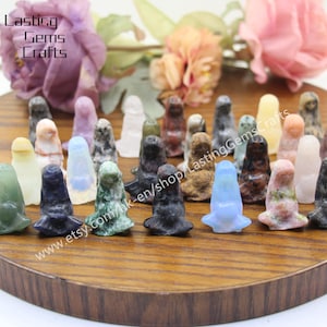 1.5 Inches Natural Stone Mother Earth Statue,Hand Carved Crystal Women Earth Gaia Sculpture Gift,Gemstone Goddess Gaia Figurine Home Decor