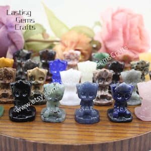1.5 Inches Natural Stones Baby Groot Statue,Groot Guardians of the Galaxy Figurine Home Decor Crafts,Healing Crystal Cartoon Sculpture Gifts