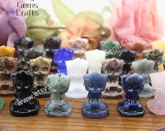 1.5 Inches Natural Stones Baby Groot Statue Figurine Home Decor Crafts