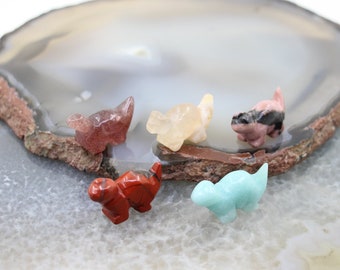 1 Inch Natural Gemstone Cute Dinosaur Figurine,Healing Crystal Crafts Home Decoration,Hand Carved Quartz Animal Statue,Mineral Samples,Gift