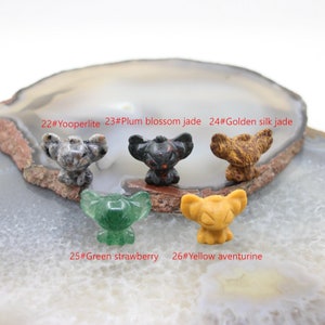 1.2 Inches Natural Stone Stitch Statue,Hand Carved Gemstone Animal Figurine Home Decor Crafts,Healing Crystal Cartoon Mini Sculpture Gifts image 8