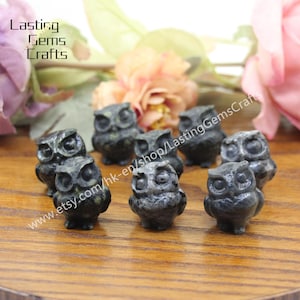 1.4 Inch Natural Stone Carving Owl Statue,Hand Carved Quartz Animal Statue,Cute Bird Figurine,Healing Crystal Crafts Home Decoration,Gifts