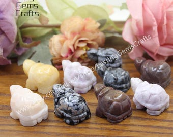 1.5inches Natural Gemstone Hand Carved Tortoise Talisman,Healing Crystal Turtle Statues,Reiki Quartz Figurine Of Carving Turtle,Home Decor