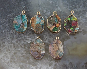 Imperial Jasper Slab Necklace w/ Copper Hoop & Tassel 252h main image 0