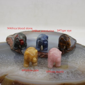 Hand Carved Natural Gemstones Bear Figurine,Jasper/Agate/Tiger Eye/Opal/White Jade/Labradorite/Amethyst Mini Bear Home Decoration 40x26x30mm image 4