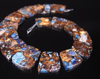 Top Drilled Sea Sediment Jasper Slab Beads, Full Strand