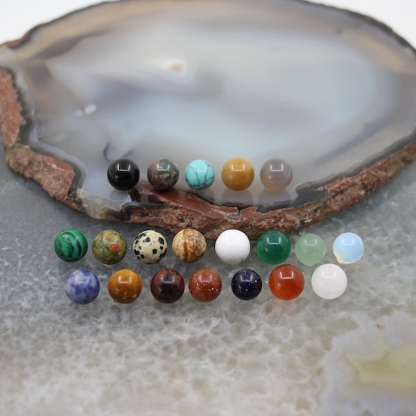 10mm Natural Gemstones Mini Crystal Sphere,Reiki Healing Crystal Balls Decor Pocket stone,Meditation Stone,Round Ball,No Hole Sphere Beads