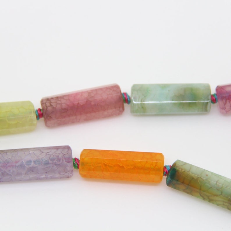 Natural Agate Faceted Cylinder Shaped,Mixed colors Dragon Vein Agate Nugget,Used for Pendant Necklaces Bracelet Earring Ring Jewelry Making