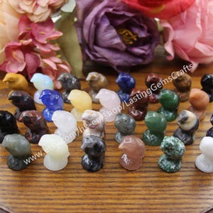 1.2&quot; Mini Bird Statue,Healing Crystal Crafts Home Decor,Hand Carved Raven Figurine,Quartz Gemstone Eagle,Crystal gift
