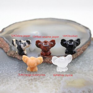 1.2 Inches Natural Stone Stitch Statue,Hand Carved Gemstone Animal Figurine Home Decor Crafts,Healing Crystal Cartoon Mini Sculpture Gifts image 6