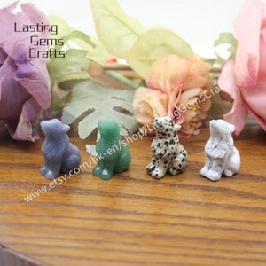 1.5&#39;&#39; Healing Crystal Wolf Statue,Hand Carved Wolf Gemstone Home Decor,Reiki Quartz Animal Figurine Carving Sculpture Crystal Gifts