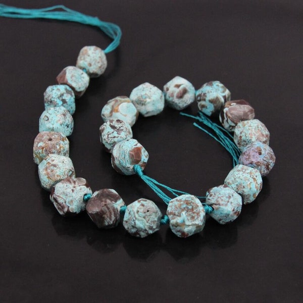 Full Strand,Raw Blue Ocean Jasper Faceted Nugget Loose Beads,Natural Stone Jasper Cut Nugget Slab Pendants Craft Bulk