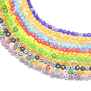 4/6/8mm Multicolor Coloured Millefiori Glass Beads,Flower Shape Murano Millefiori Glass Bead,Used for Ring/Necklace/Bracelet/Earring Making
