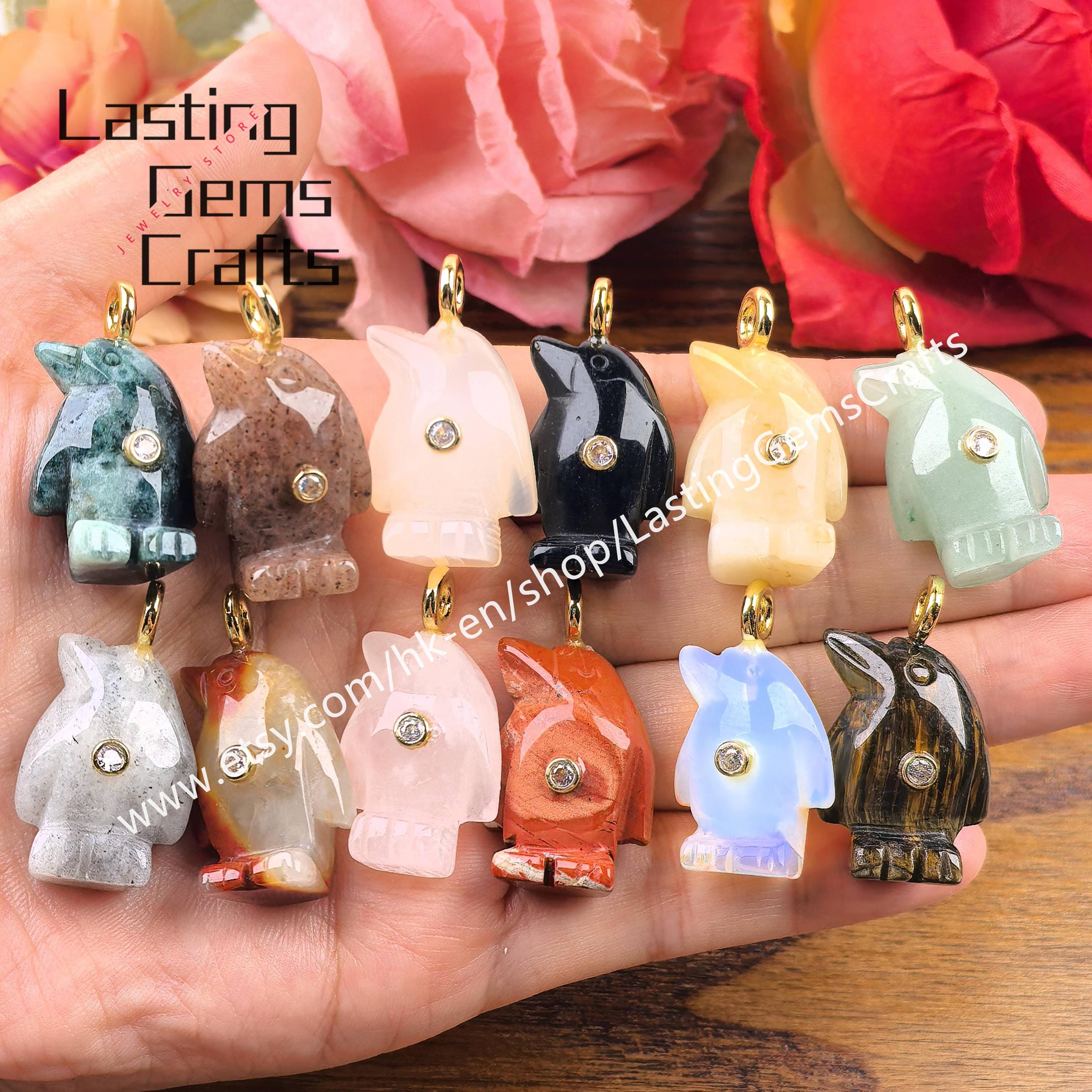 Rose Quartz Penguin - Etsy