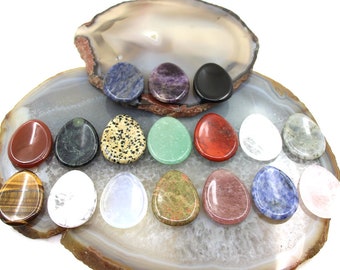 35x45mm Waterdrop Gemstone Worry Stone,Thumb Worry Stone,Healing Crystal Meditation Stone,Anti Anxiety Stone,Chakra Quartz Pocket Stone,Gift