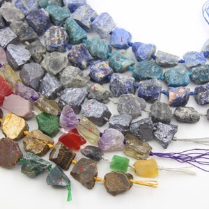 Natural Quartz Crystal Big Hole Rough Nuggets Beads,Personalized Raw Gemstone Freeform Cut Nugget Chips Charm Necklace Jewelry,Full Strand