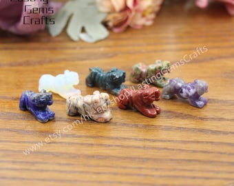 10pcs Mini Quartz Tiger Figurine, Natural Stone Animal Carving