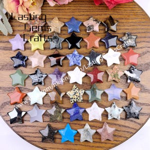 30mm Carved Gemstone Star, Healing Crystal Star Decor for Jewelry Making,Home Decoration