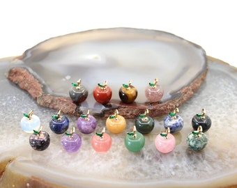 15mm Mini Crystal Cute Exquisite Apple Pendant Jewelry,Small Apple Chakra Gemstone Necklace,For Home/Office Decoration Personalized Gifts