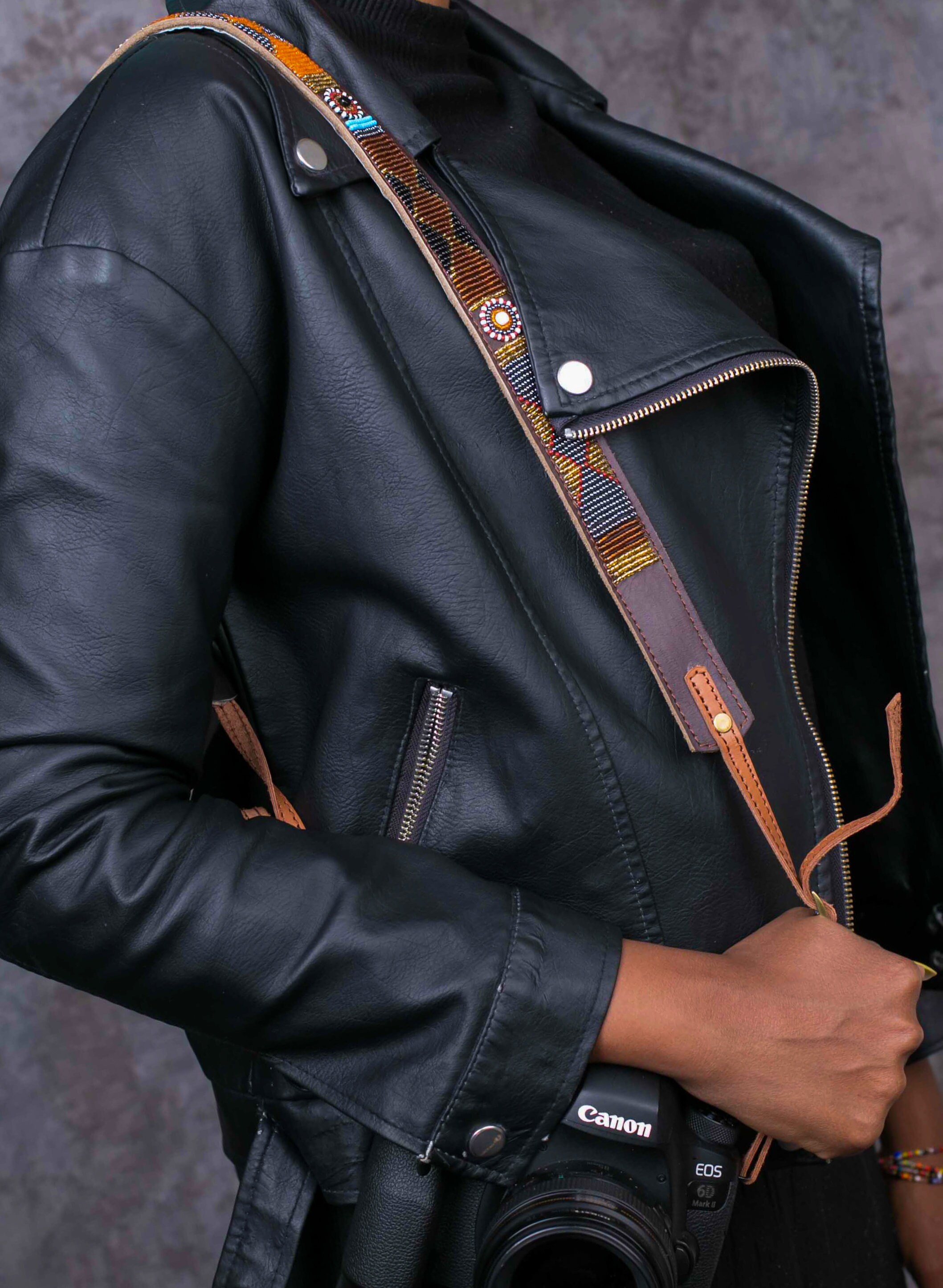 Custom Leather Camera Strapbeaded Camera Strapdslr Strap Etsy