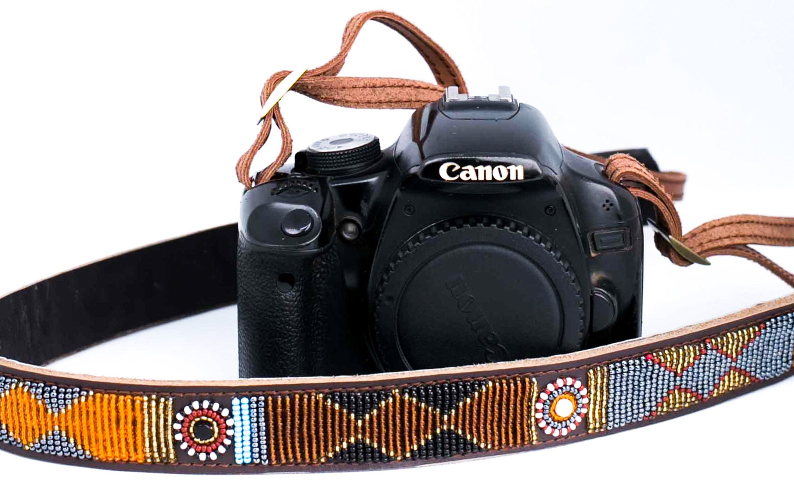 Custom Leather Camera Strapbeaded Camera Strapdslr Strap Etsy