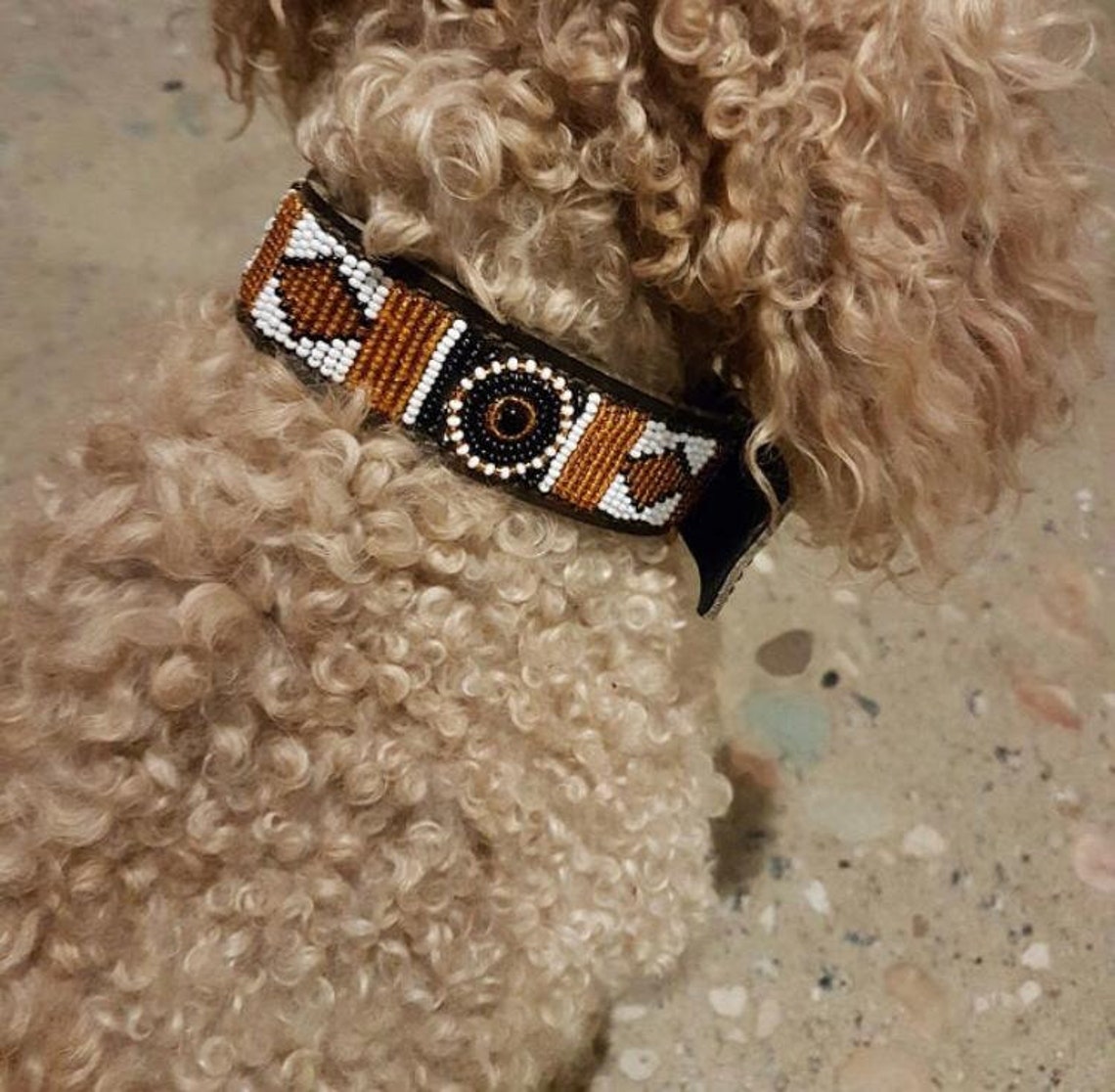 Leather Dog Collar Bead Dog Collar Maasai Dog Collar Dog - Etsy