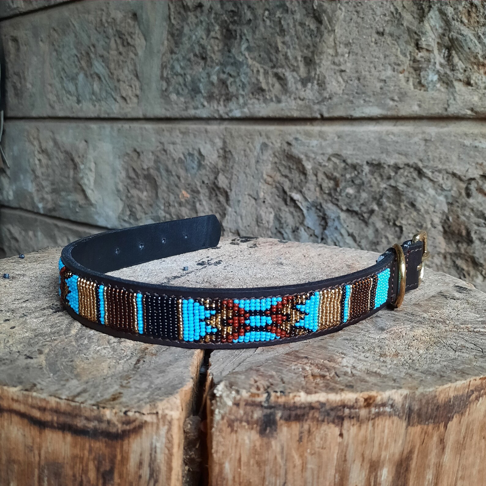 Dog Collar Leather Dog Collar Beaded Dog Collar Masai Dog Etsy